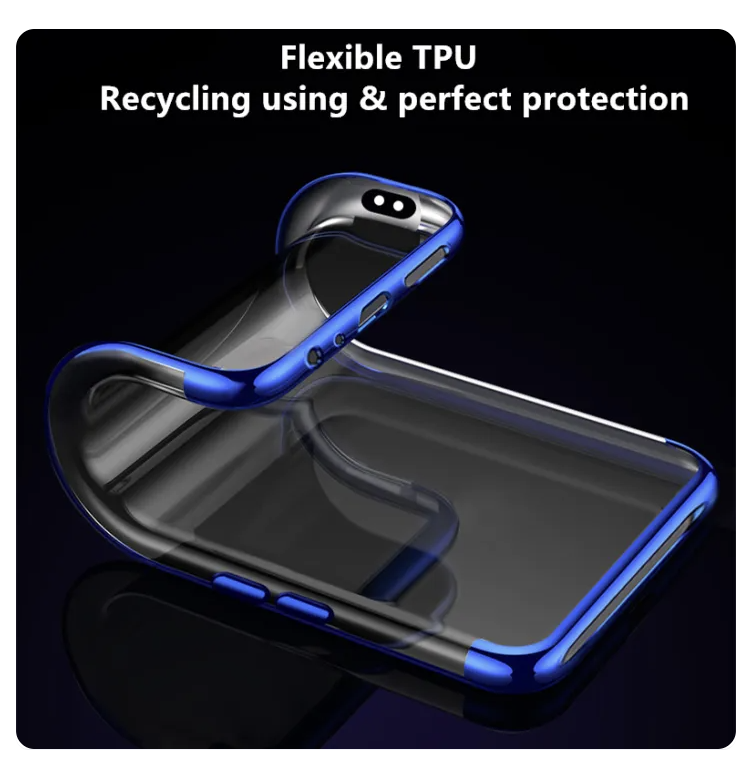 OPPO Reno CPH1917 Case Soft TPU Jelly Crystal Clear with Metal Luster Edge Luxurious Chrome Frame Protective Cover