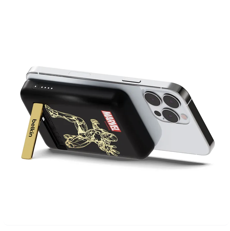 Belkin Marvel Series BoostCharge 5K MagSafe Power Bank with Stand Spider-Man Captain America Iron Man for iPhone 16 15