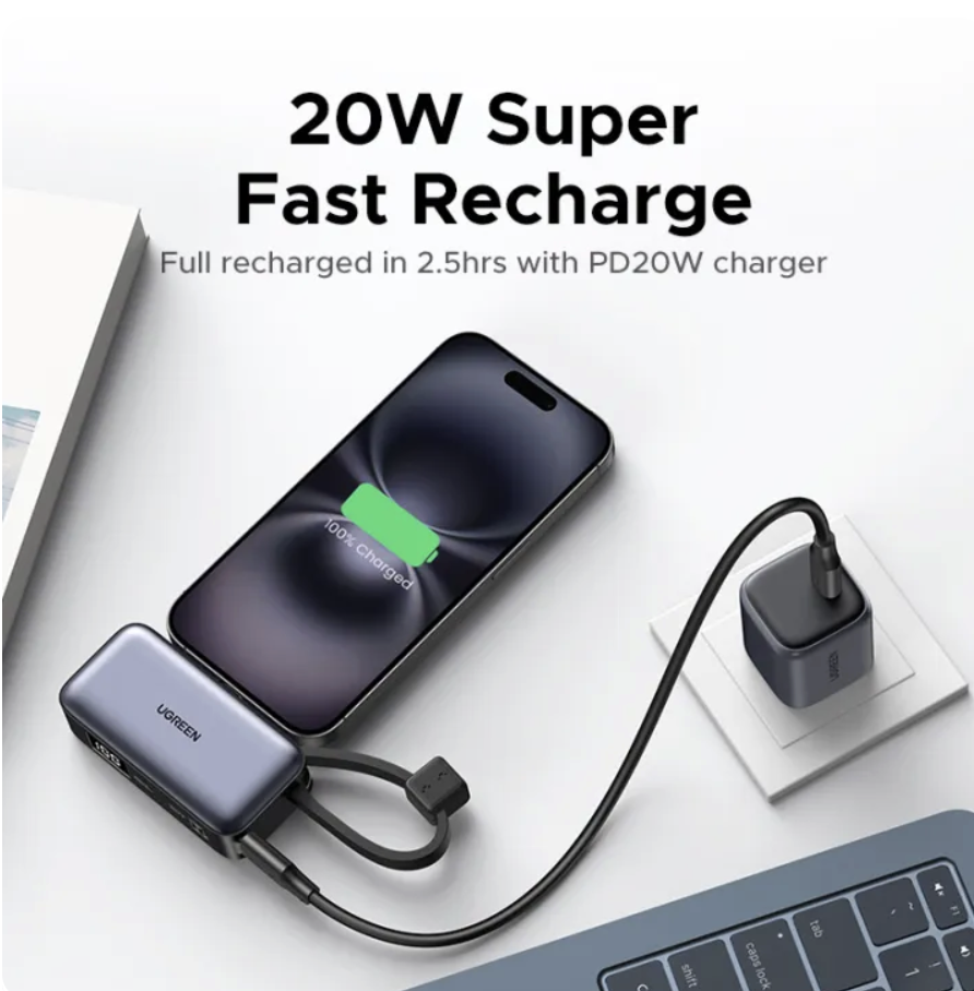 UGREEN Portable Charger PD USB C 5000mAh Mini Power Bank Small Fast Charging Docking Battery Powerbank Compatible
