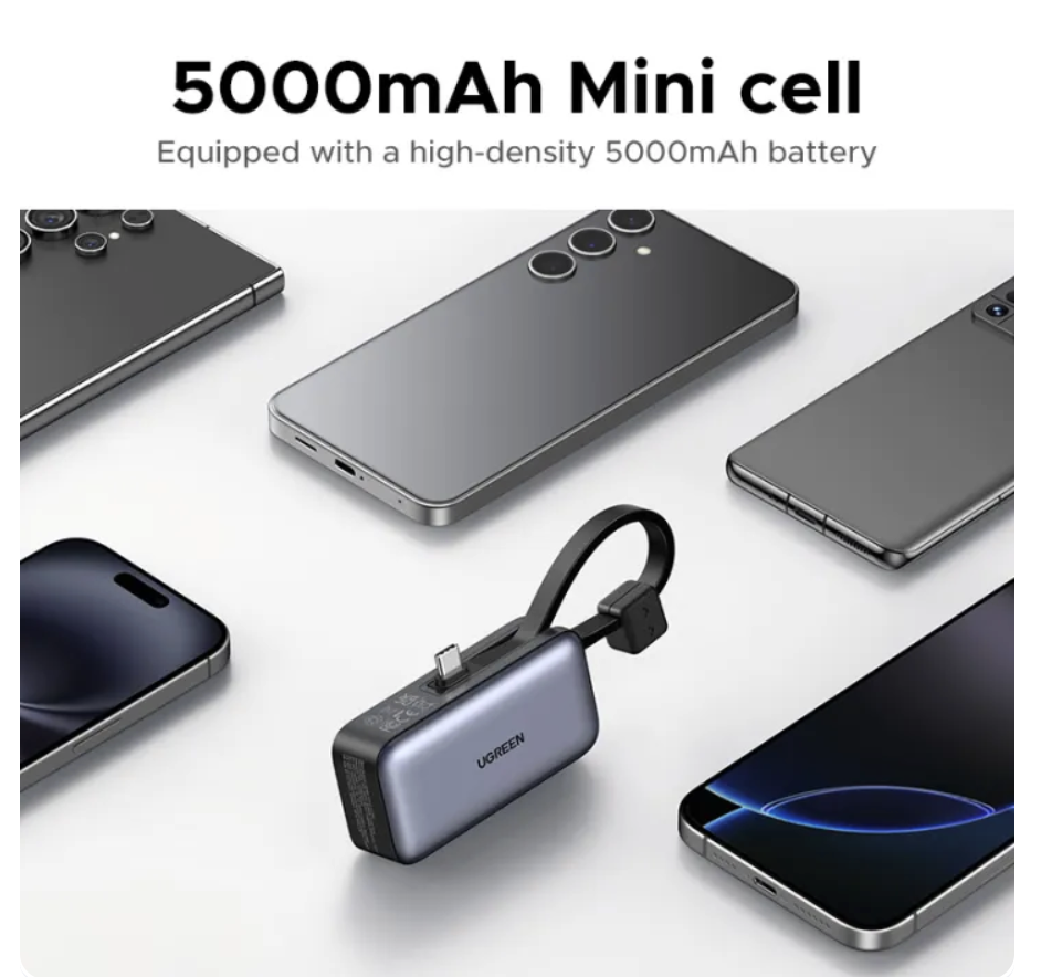 UGREEN Portable Charger PD USB C 5000mAh Mini Power Bank Small Fast Charging Docking Battery Powerbank Compatible