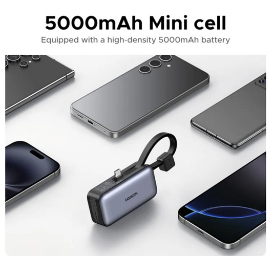 UGREEN Portable Charger PD USB C 5000mAh Mini Power Bank Small Fast Charging Docking Battery Powerbank Compatible