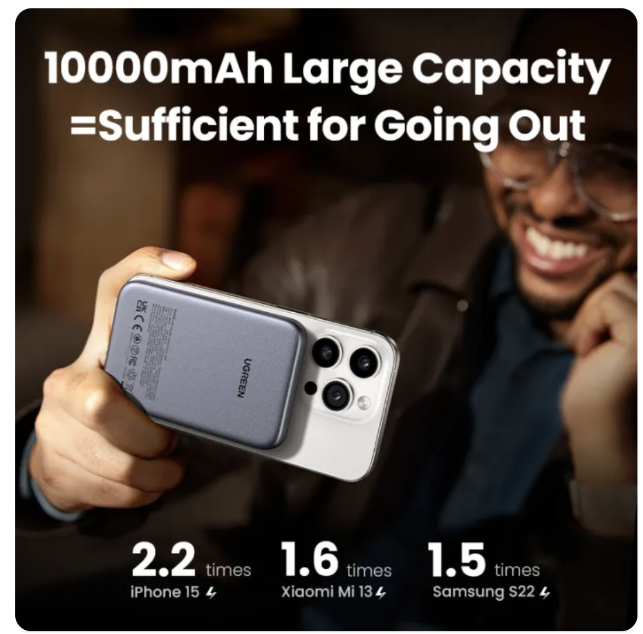 UGREEN Magnetic Wireless 10000mAh PowerBank Charger Power bank PB561