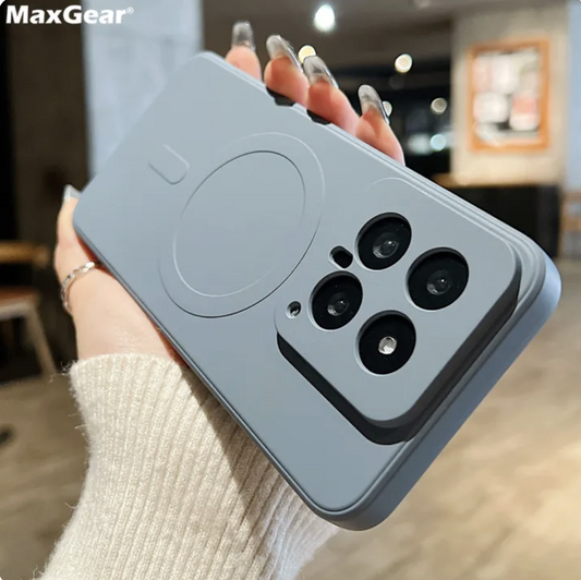 Original for Magsafe Magnetic Wireless Charging Case For Xiaomi 14 14Pro Mi 13 Pro Liquid Silicone Plain Candy Soft Bumper Cover