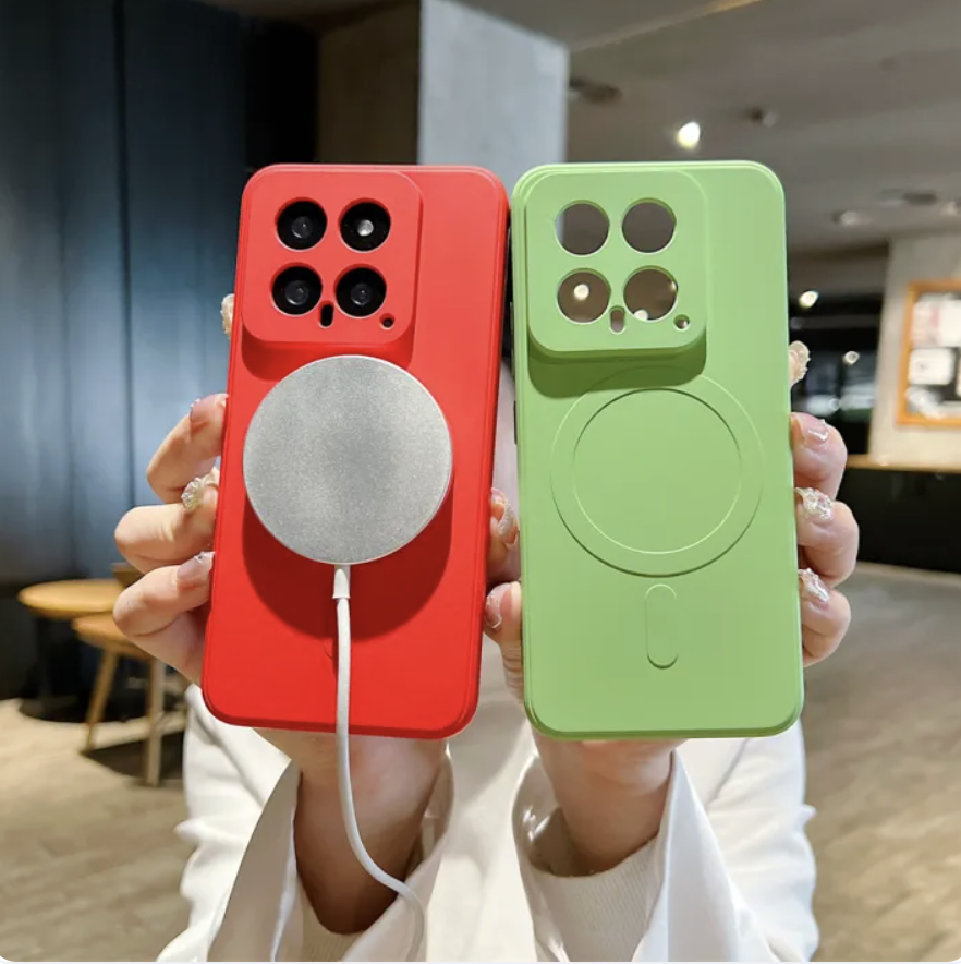 Original for Magsafe Magnetic Wireless Charging Case For Xiaomi 14 14Pro Mi 13 Pro Liquid Silicone Plain Candy Soft Bumper Cover