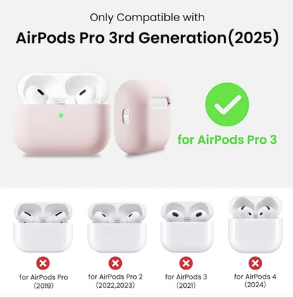 Silicone Case for AirPods Pro 3 (2025) with/without Keychain | Soft Protective Skin Cover Anti-Yellowing - Ellis Edge