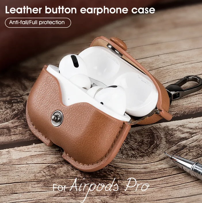 Business Leather Case for AirPods 4 / Pro 3 (2025) / Pro 2 / AirPods 3 2 1 | Genuine Crazy Horse Shockproof Protective Cover