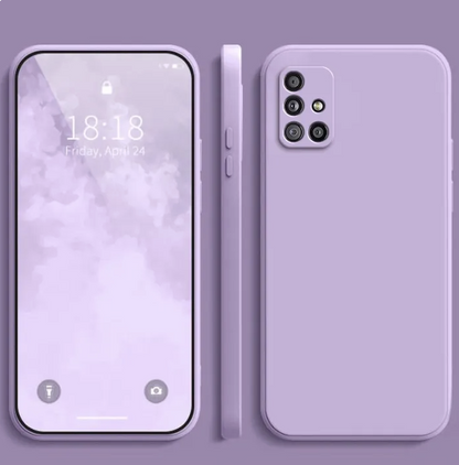 Samsung Galaxy A71 A51 A31 A21s A21 A17 A11 M11 M40s Liquid Silicone Case Straight Edge Candy Color Soft TPU Back Cover