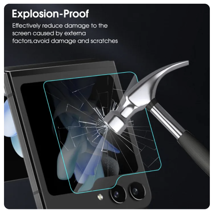 Samsung Galaxy Z Flip 5 Back Tempered Glass Screen Protector + Camera Lens Films 9H Clear Full Coverage Protection