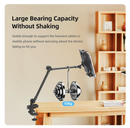 GOOJODOQ Tablet Clamp Stand Gooseneck 360 Degree Rotatable Bed Desk Headboard Mount for iPad Pro Air Mini Phone with Free Holder