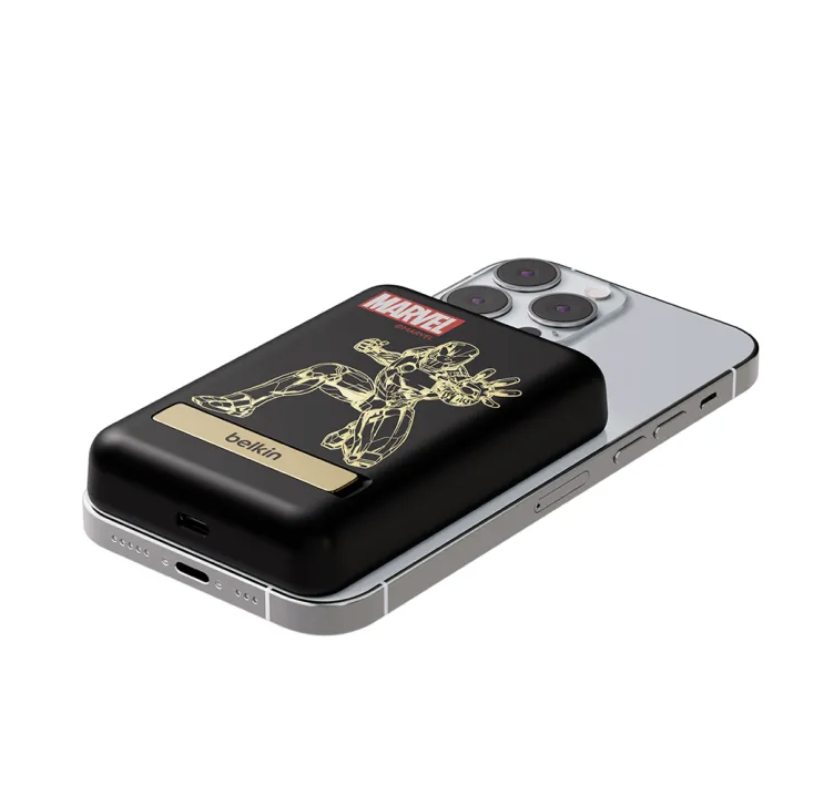 Belkin Marvel Series BoostCharge 5K MagSafe Power Bank with Stand Spider-Man Captain America Iron Man for iPhone 16 15