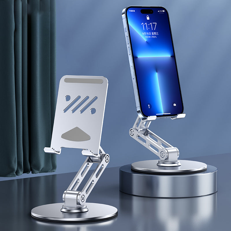 Adjustable Aluminum Alloy Stand – 360° Rotation for Phone & iPad