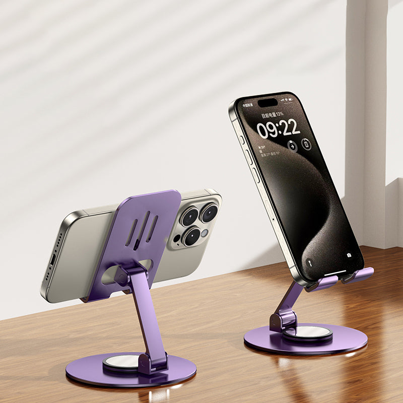 Adjustable Aluminum Alloy Stand – 360° Rotation for Phone & iPad